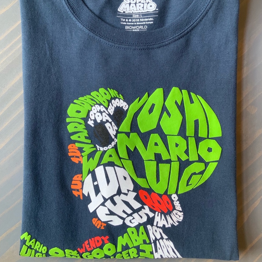 Nintendo Super Mario Yoshi Words T-Shirt